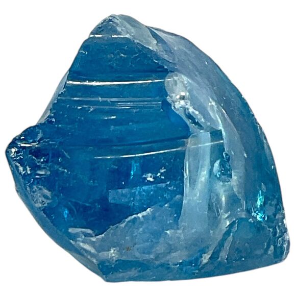 Satin Blue Translucent Art Glass Cullet Glowing Manganese Slag Glass #4GX276 - Picture 3 of 7